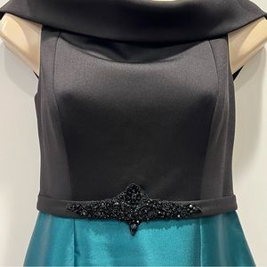 ELIZA J BLACK and Green formal gown (size 2)